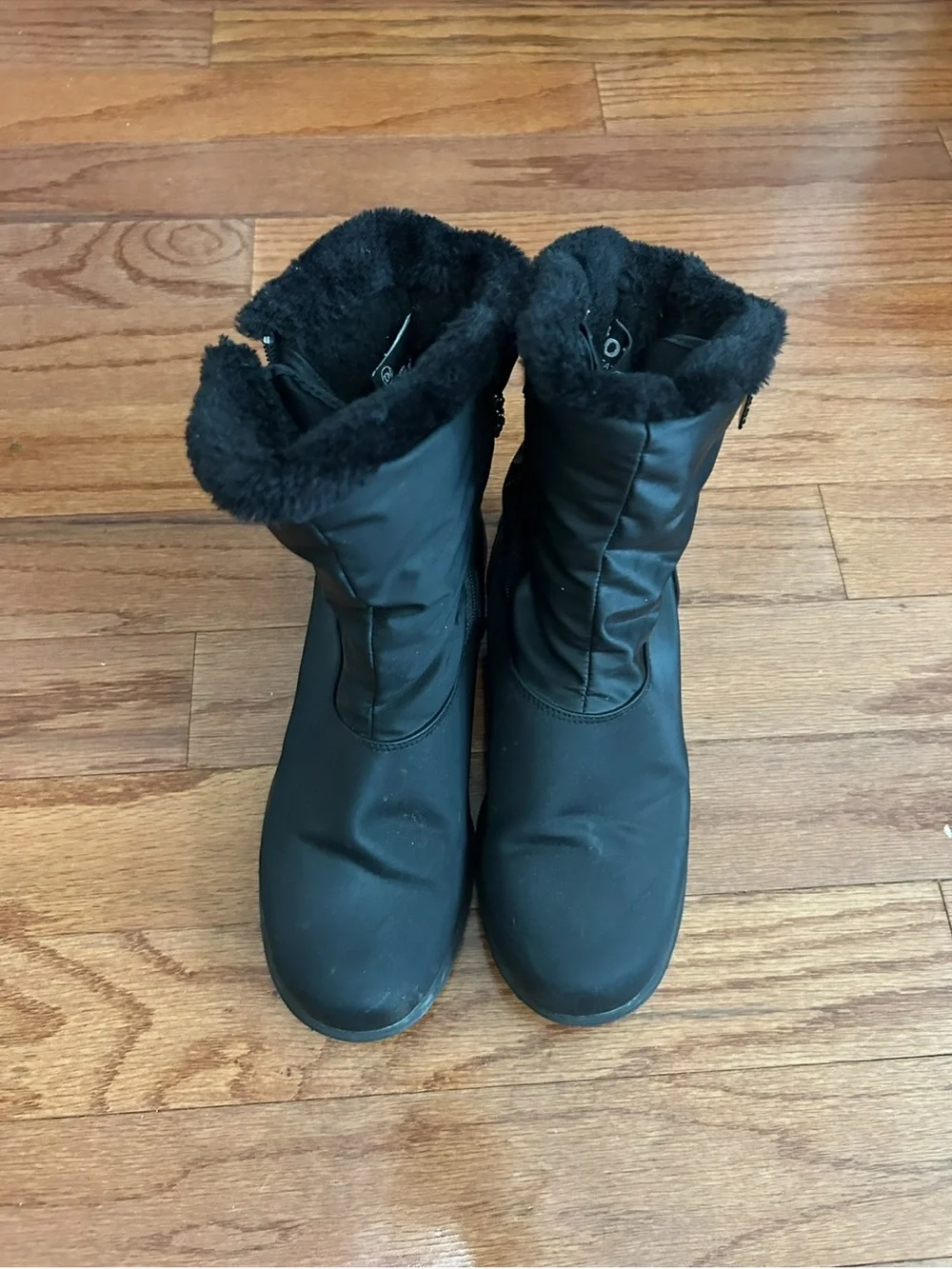 Totes Black Insulated Winter Snow Boots Faux Fur Zip Women's 41